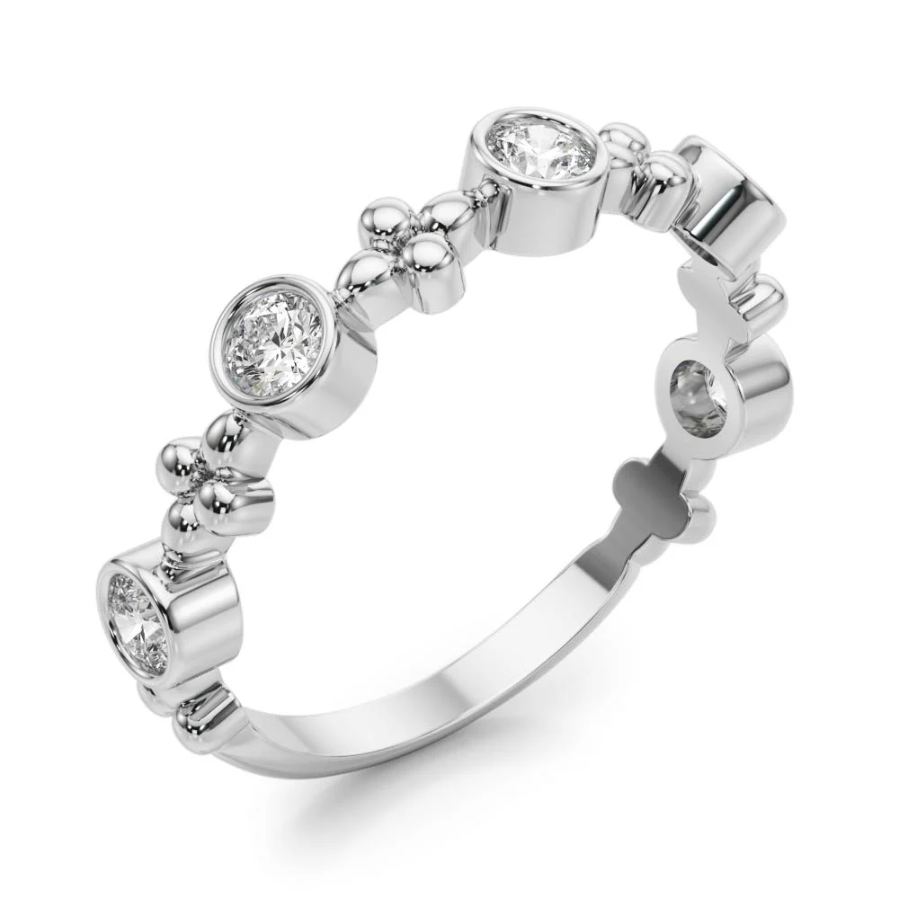 Bezel Set Stackable Wedding Bands - Image 4