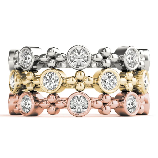 Bezel Set Stackable Wedding Bands - Image 5
