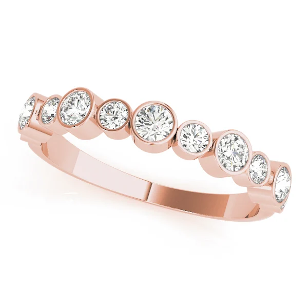 Bezel Set Diamond Wedding Band - Image 10