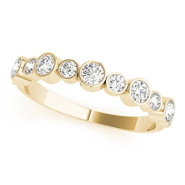 Bezel Set Diamond Wedding Band - Image 6