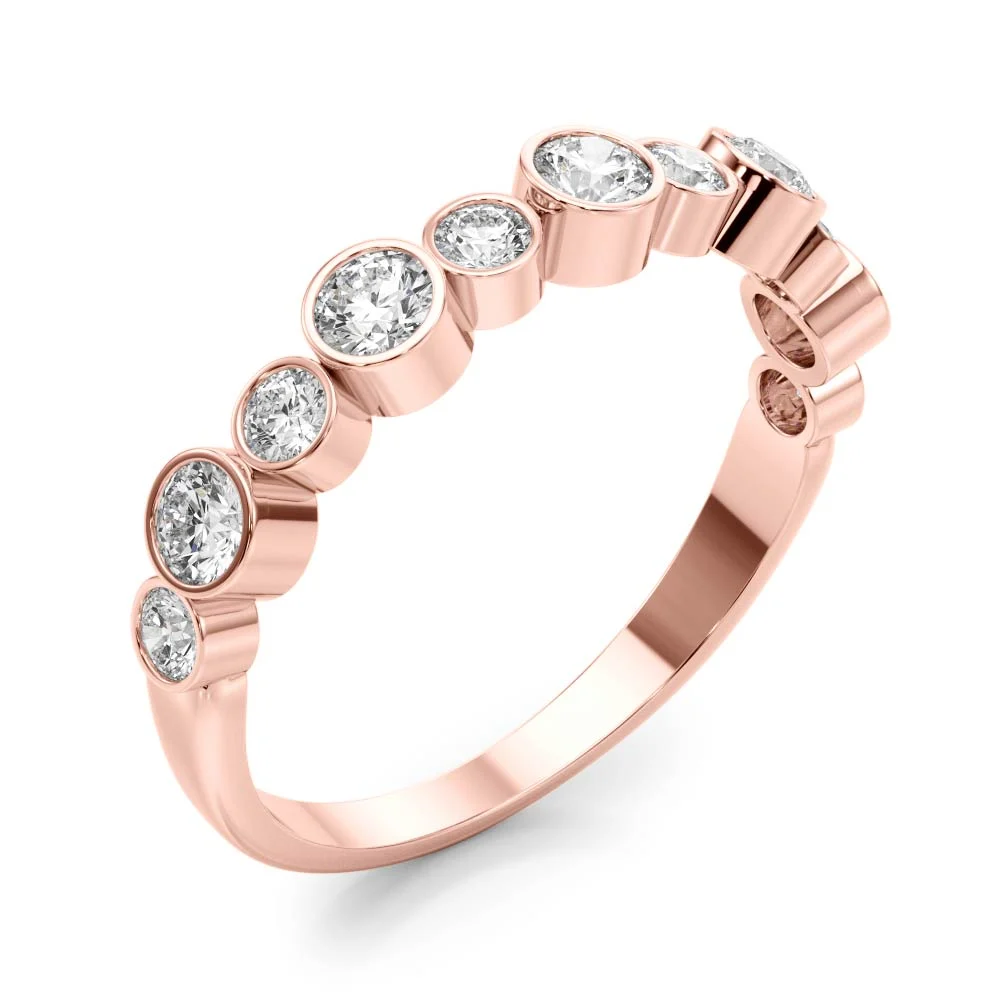 Bezel Set Diamond Wedding Band - Image 13
