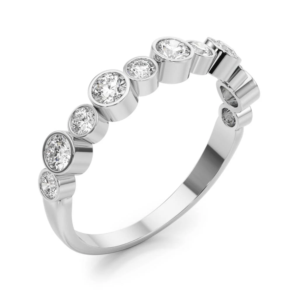 Bezel Set Diamond Wedding Band - Image 4