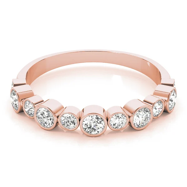 Bezel Set Diamond Wedding Band - Image 12