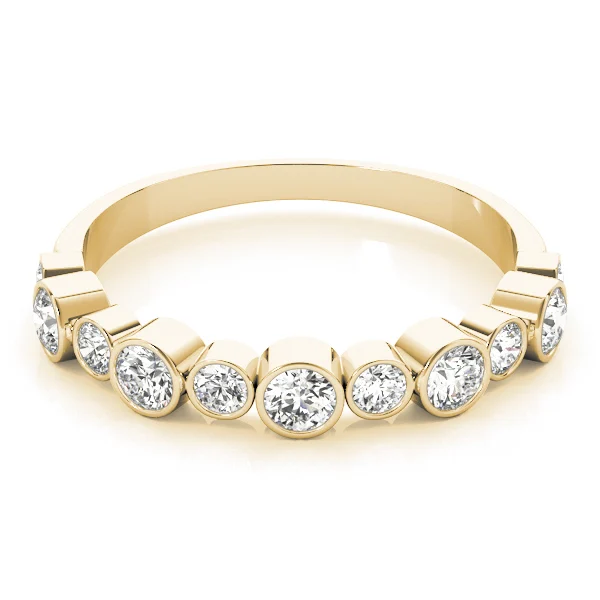 Bezel Set Diamond Wedding Band - Image 8
