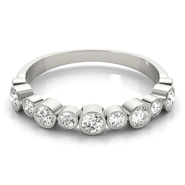 Bezel Set Diamond Wedding Band - Image 3
