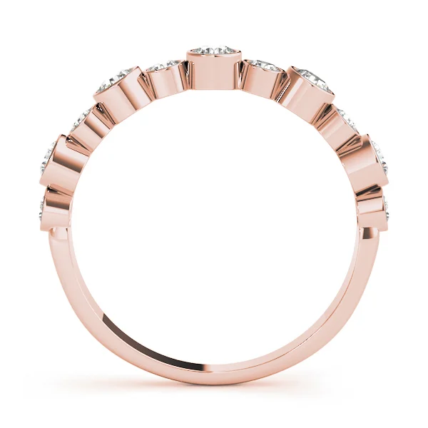 Bezel Set Diamond Wedding Band - Image 11