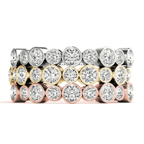 Bezel Set Diamond Wedding Band - Image 5