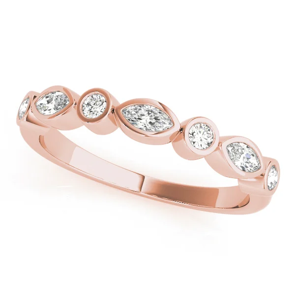 Alternating Round & Marquise Bezel Set Band - Image 9