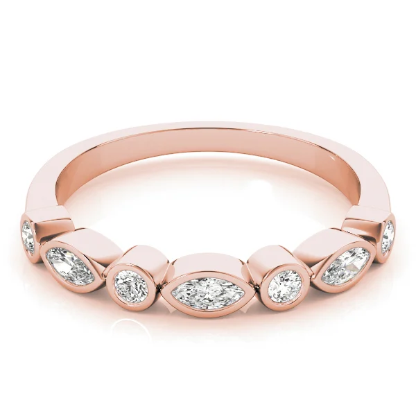 Alternating Round & Marquise Bezel Set Band - Image 11