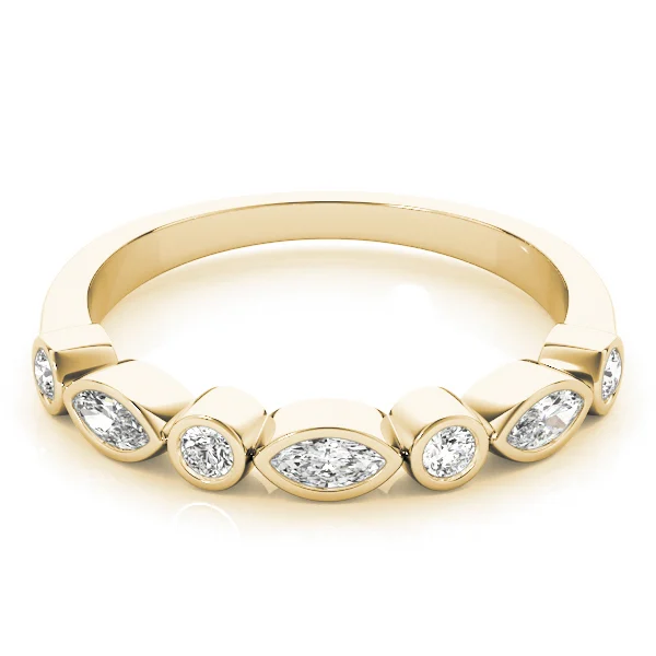 Alternating Round & Marquise Bezel Set Band - Image 8
