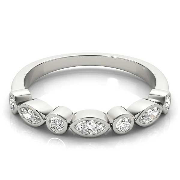 Alternating Round & Marquise Bezel Set Band - Image 3