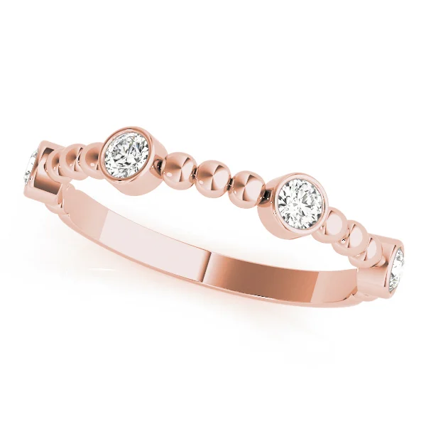 Round Bezel Set Stackable Band - Image 9