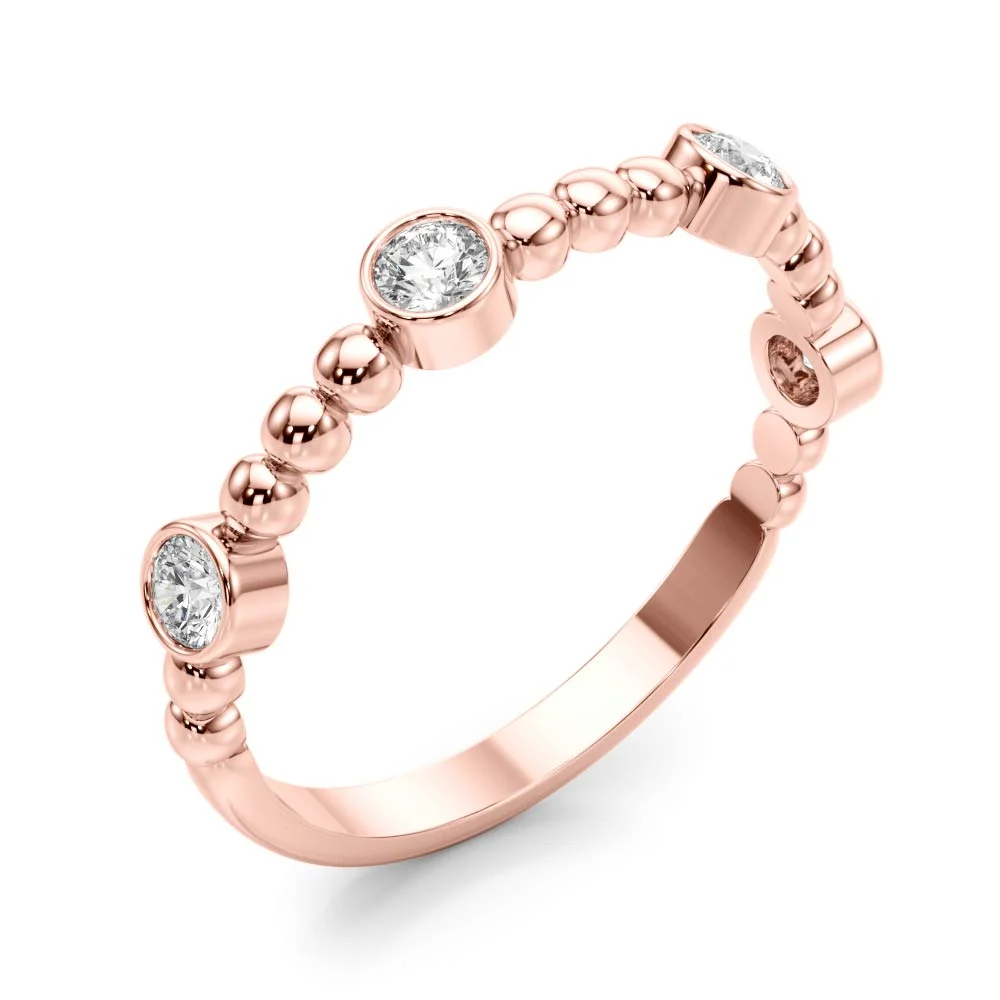 Round Bezel Set Stackable Band - Image 13