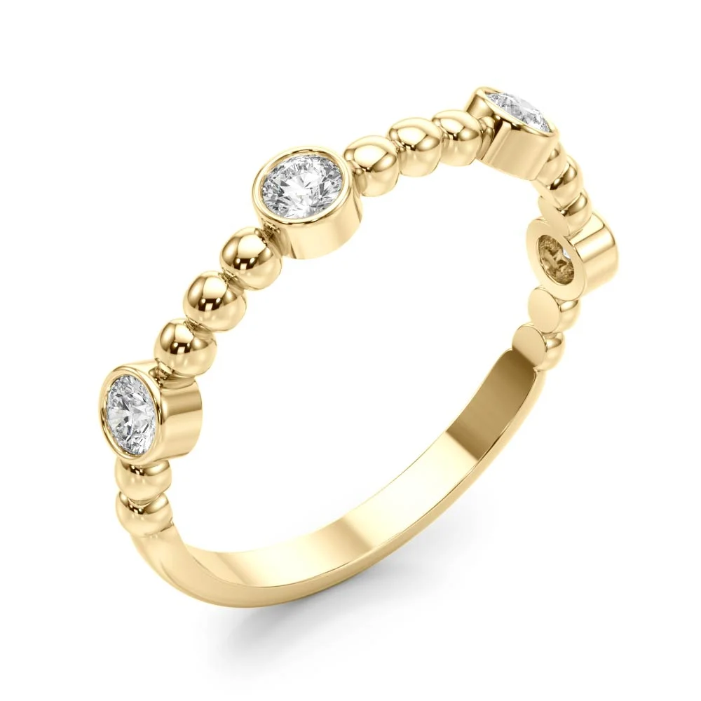Round Bezel Set Stackable Band - Image 12