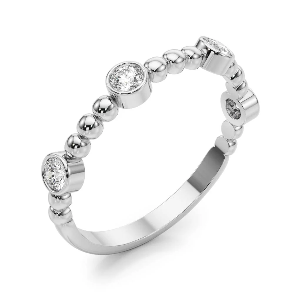 Round Bezel Set Stackable Band - Image 4