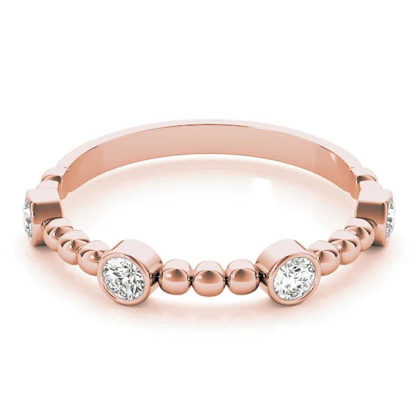 Round Bezel Set Stackable Band - Image 11