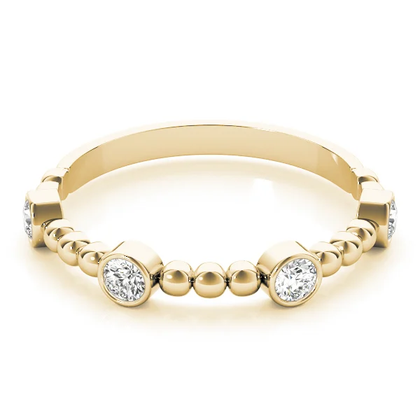 Round Bezel Set Stackable Band - Image 8