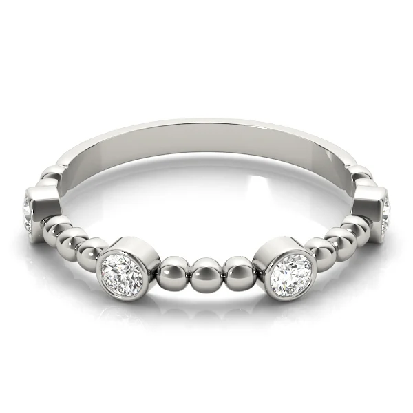 Round Bezel Set Stackable Band - Image 3
