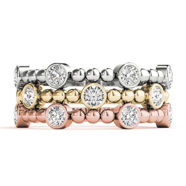 Round Bezel Set Stackable Band - Image 5
