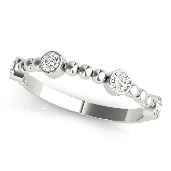 Round Bezel Set Stackable Band