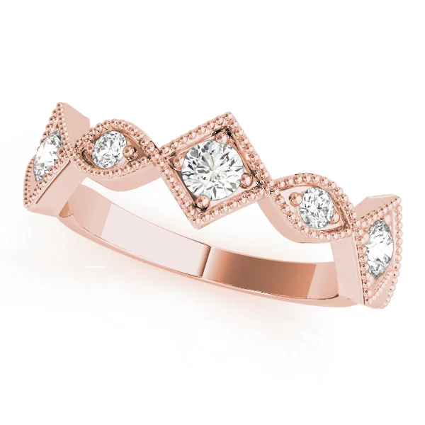 Vintage Alternating Marquise & Square Milgrain Fashion Ring - Image 8