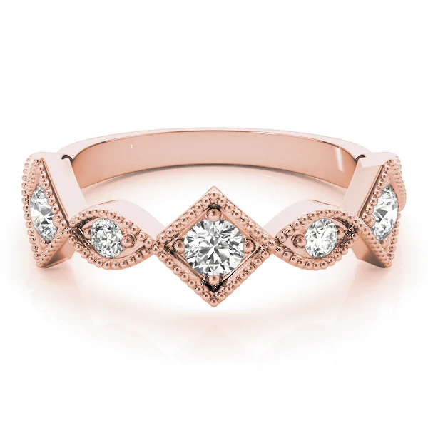 Vintage Alternating Marquise & Square Milgrain Fashion Ring - Image 10