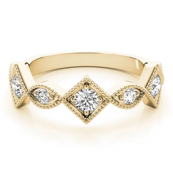 Vintage Alternating Marquise & Square Milgrain Fashion Ring - Image 7