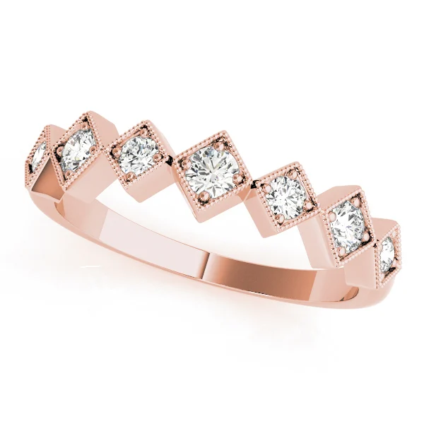 Square Shaped Milgrain Stackable Ring - Image 8