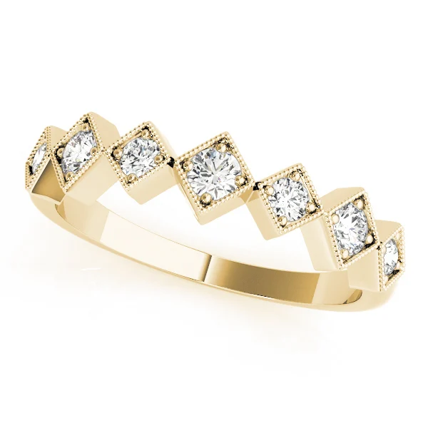 Square Shaped Milgrain Stackable Ring - Image 5