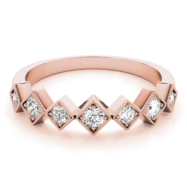 Square Shaped Milgrain Stackable Ring - Image 10