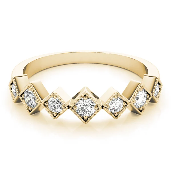 Square Shaped Milgrain Stackable Ring - Image 7