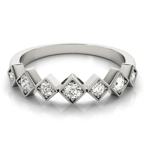 Square Shaped Milgrain Stackable Ring - Image 3