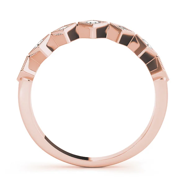 Square Shaped Milgrain Stackable Ring - Image 9