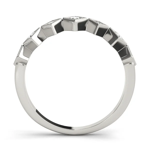 Square Shaped Milgrain Stackable Ring - Image 2