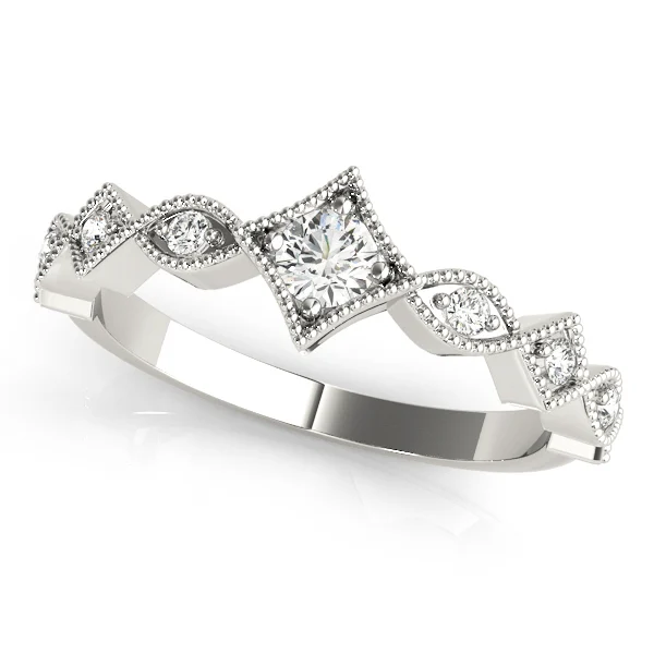 Stackable Marquise Milgrain Wedding Rings