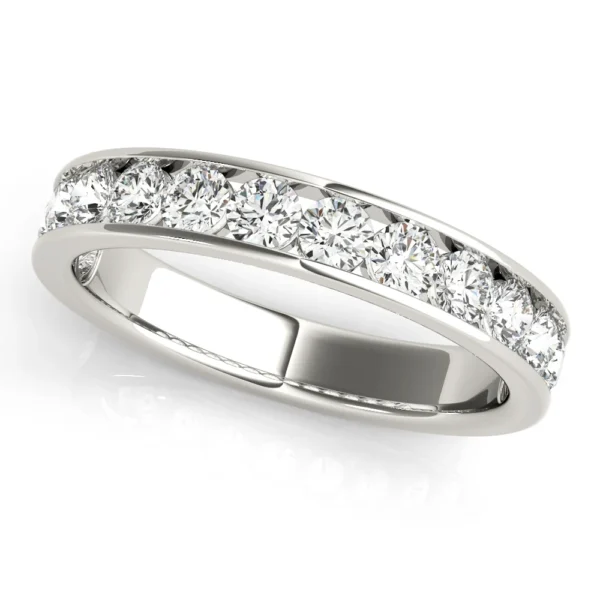 Single Row Channel Set Wedding Ring