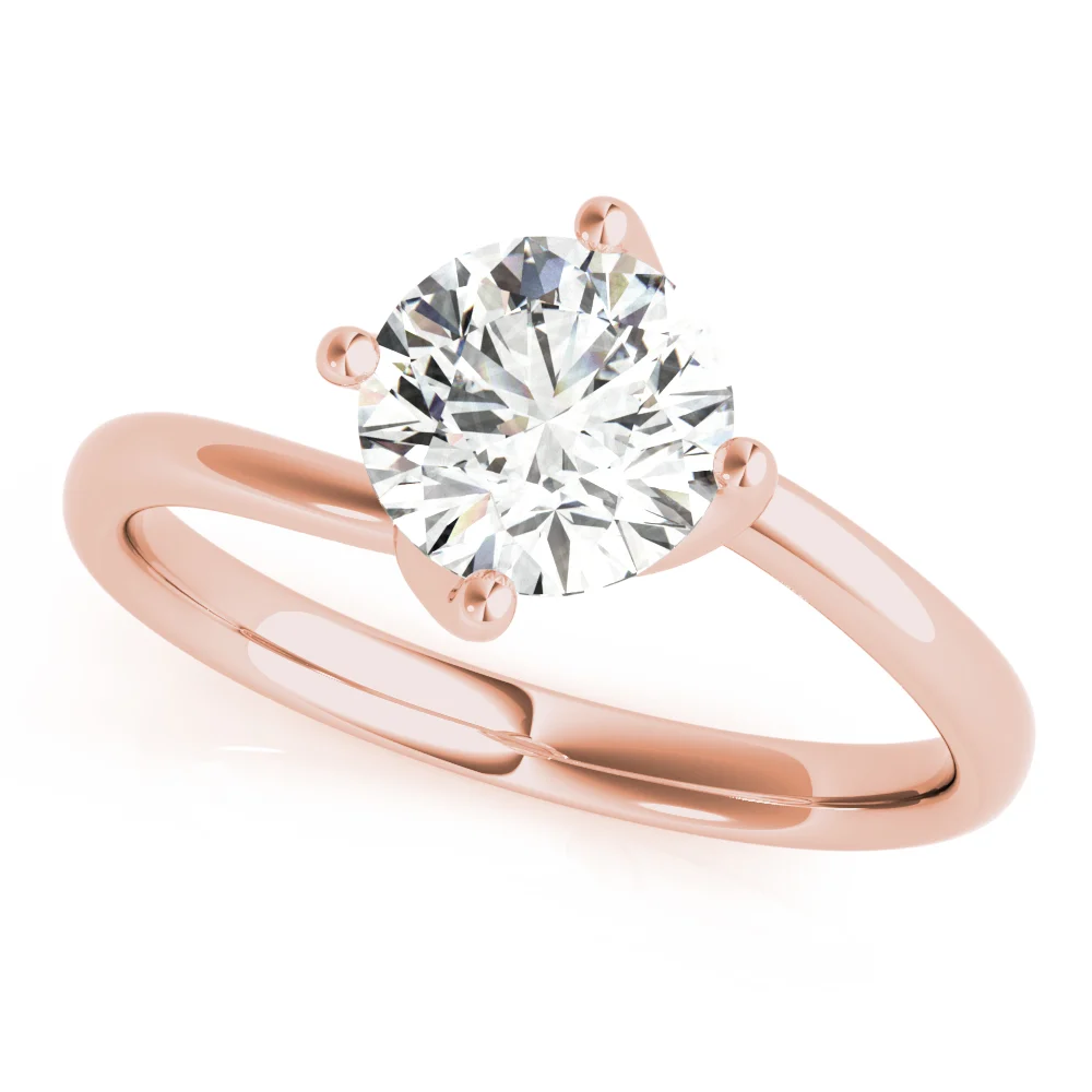 Bypass Solitaire Round Engagement Ring - Image 11