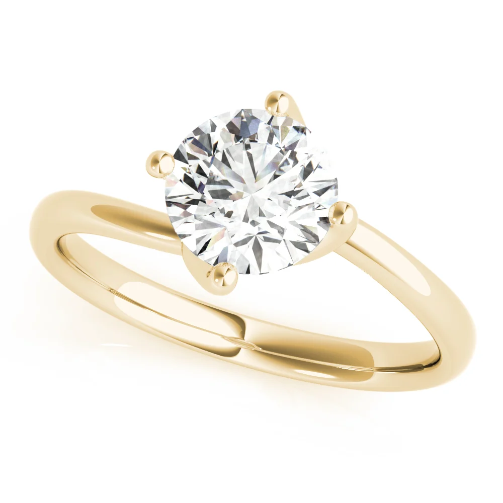Bypass Solitaire Round Engagement Ring - Image 6