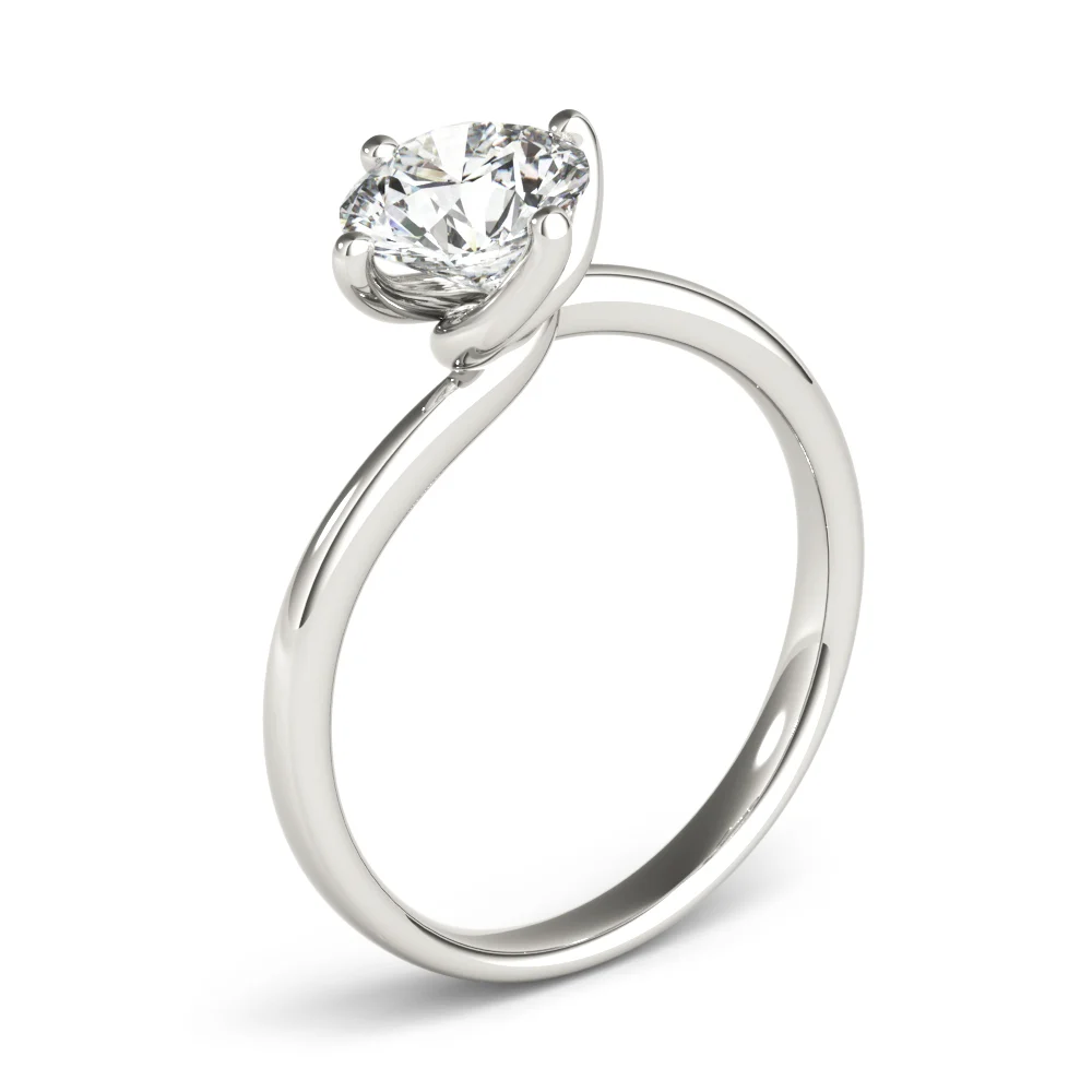 Bypass Solitaire Round Engagement Ring - Image 4