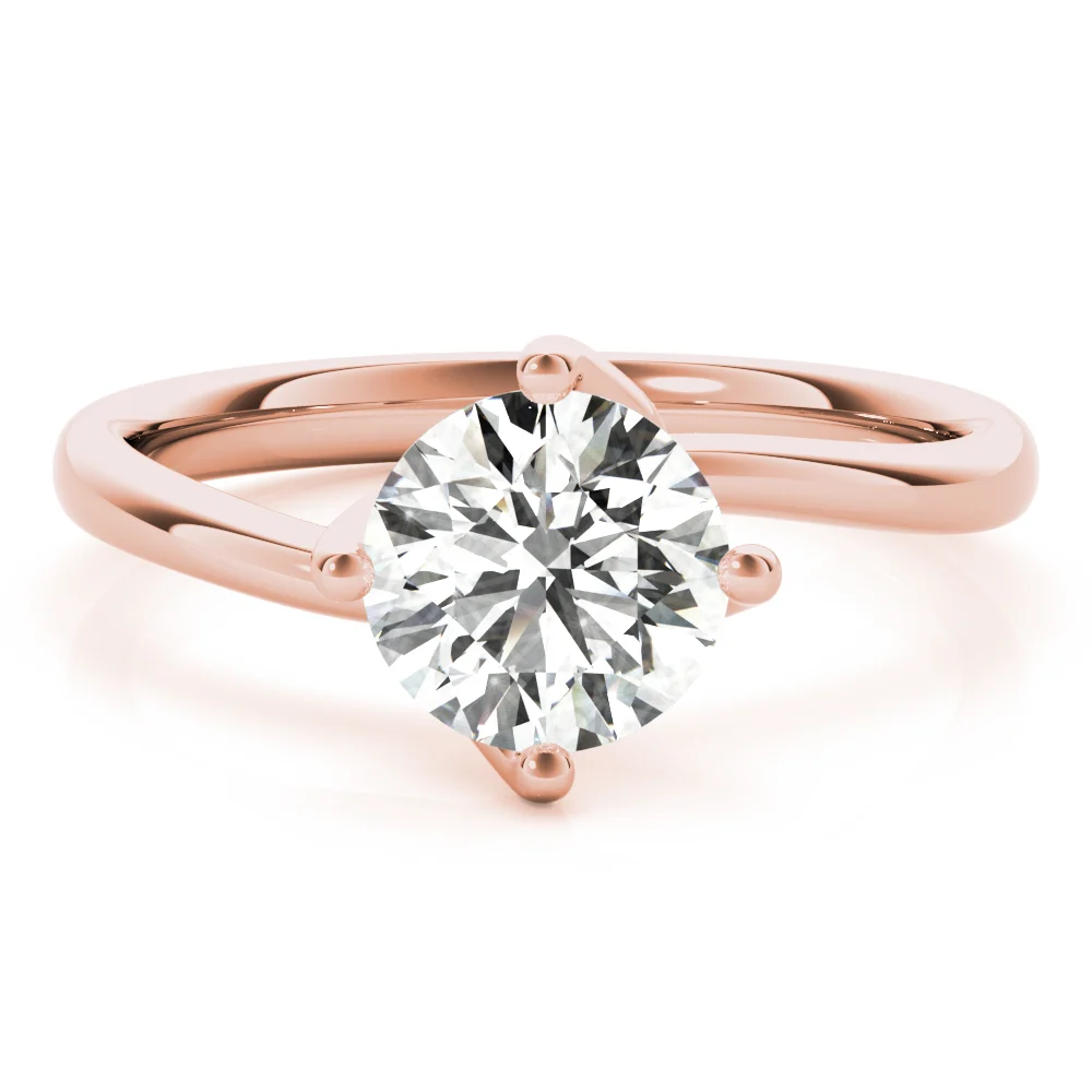 Bypass Solitaire Round Engagement Ring - Image 13