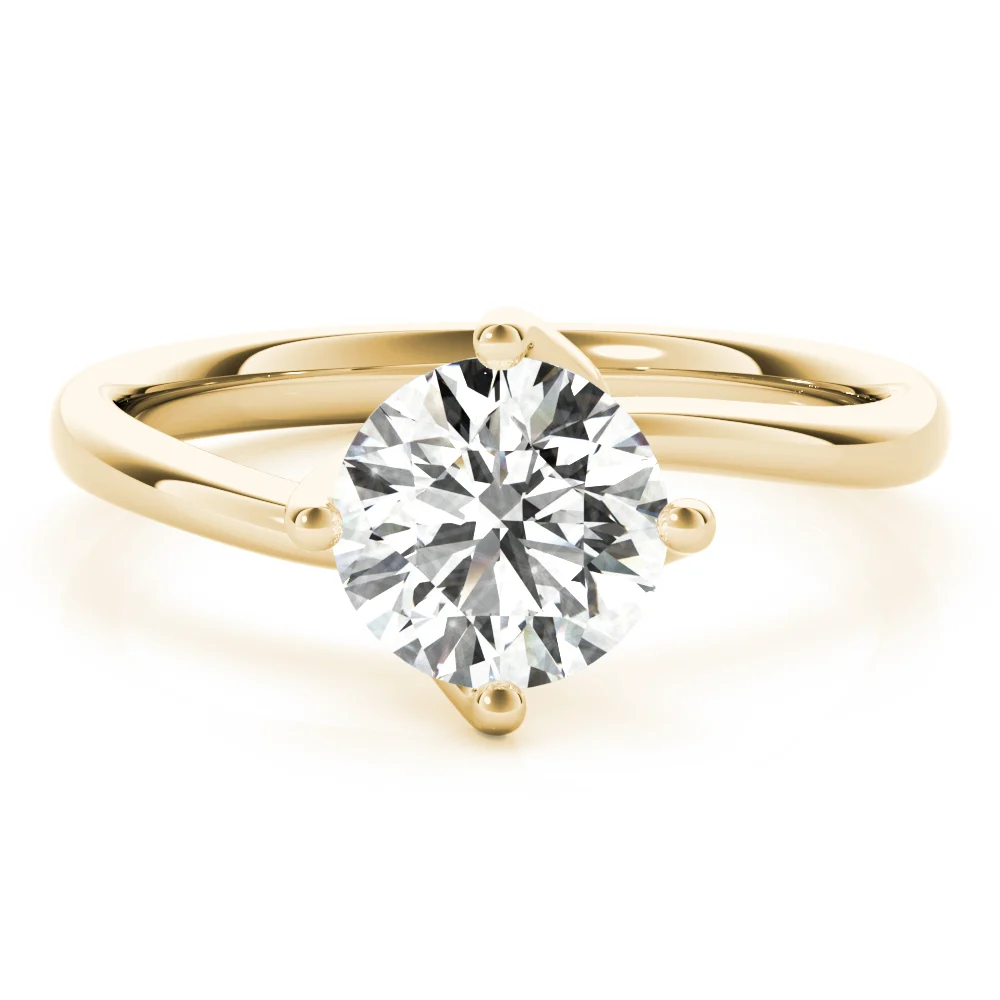 Bypass Solitaire Round Engagement Ring - Image 8