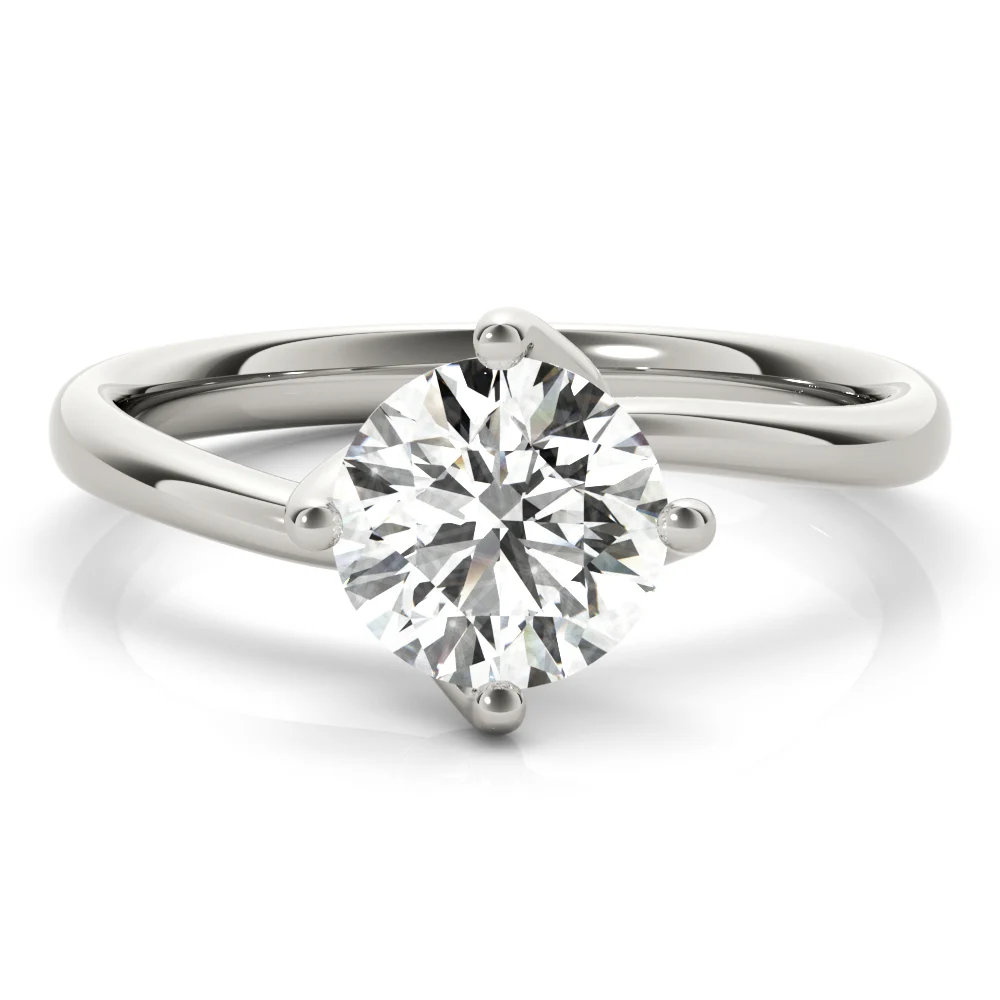 Bypass Solitaire Round Engagement Ring - Image 3
