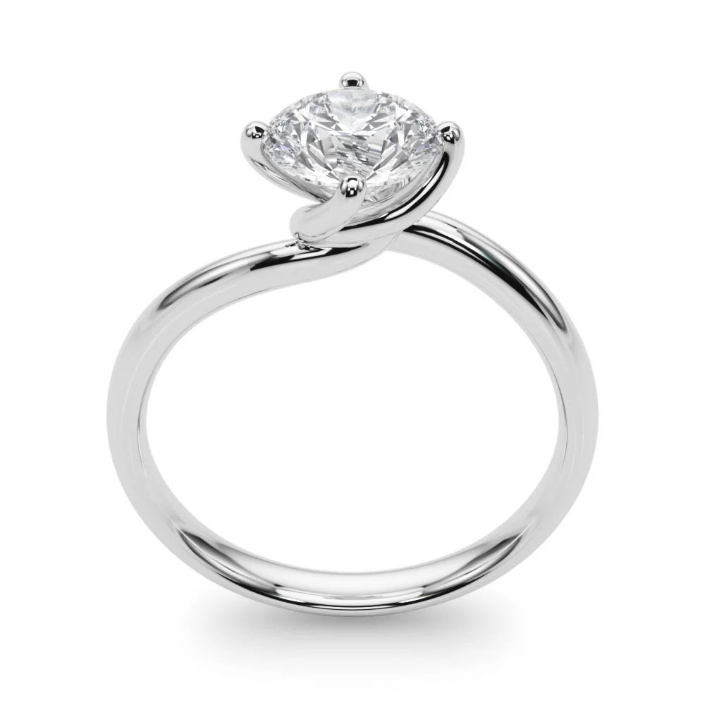Bypass Solitaire Round Engagement Ring - Image 5