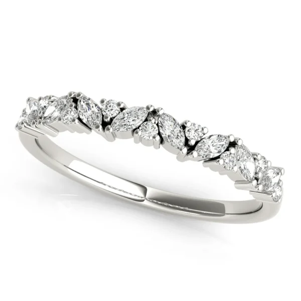 Alternating Round & Marquise Diamond Band