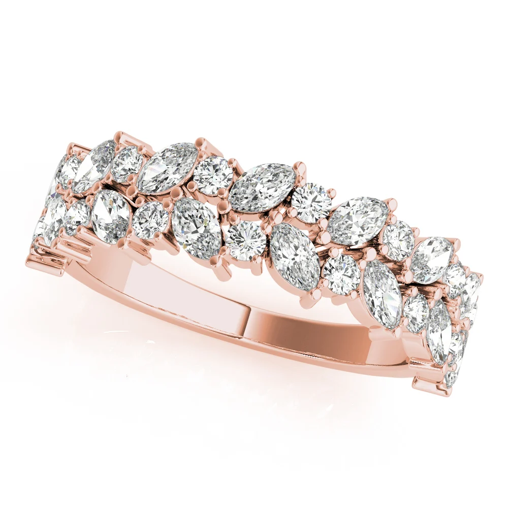 Alternating Marquise & Round 2-Row Band - Image 9