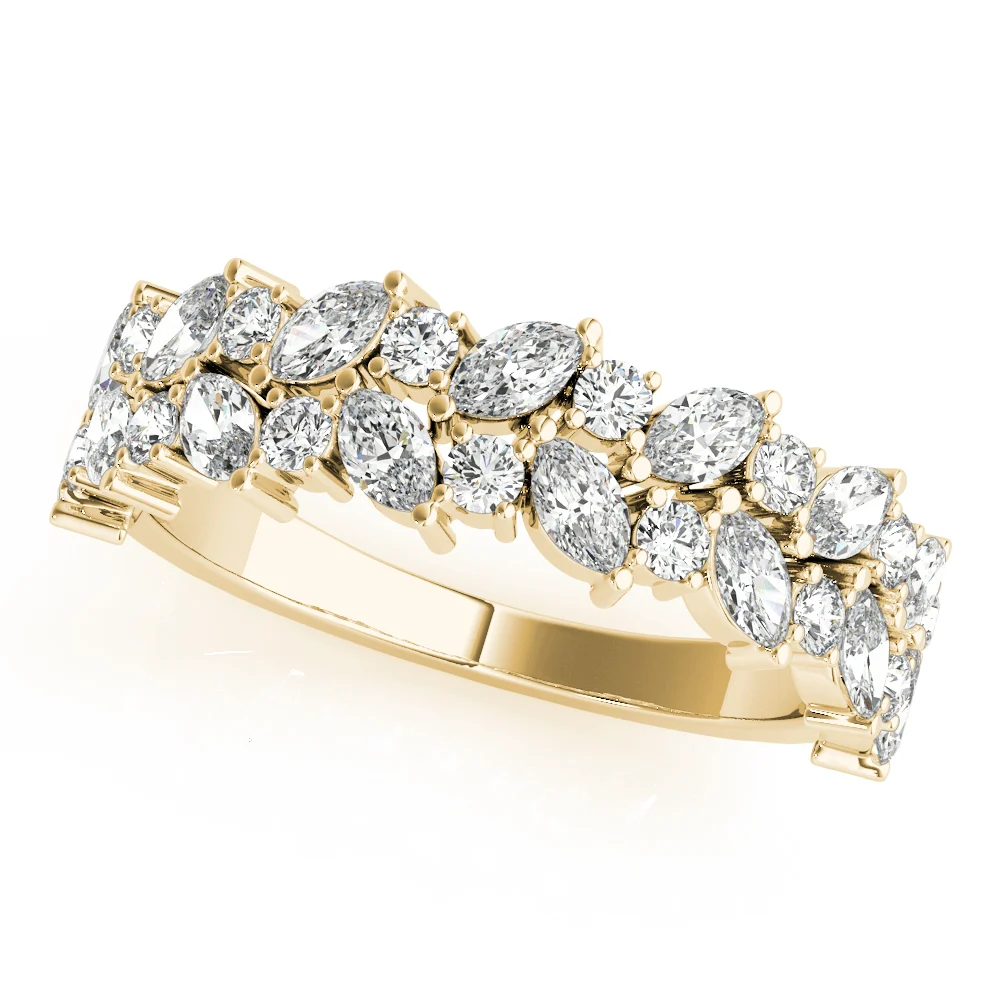Alternating Marquise & Round 2-Row Band - Image 5