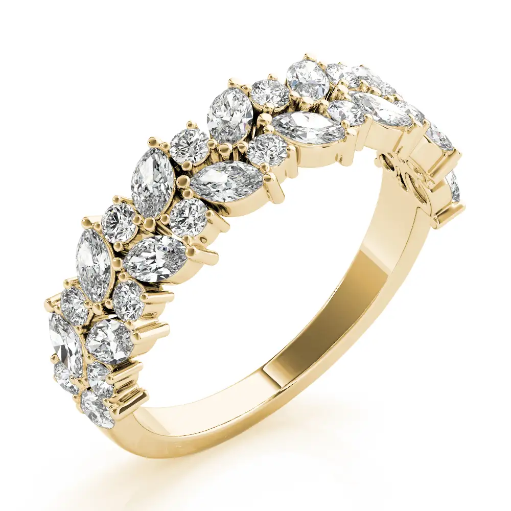 Alternating Marquise & Round 2-Row Band - Image 8