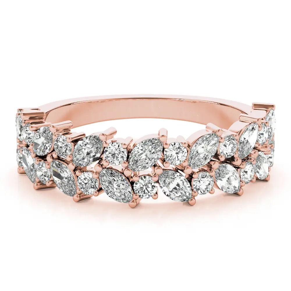 Alternating Marquise & Round 2-Row Band - Image 11
