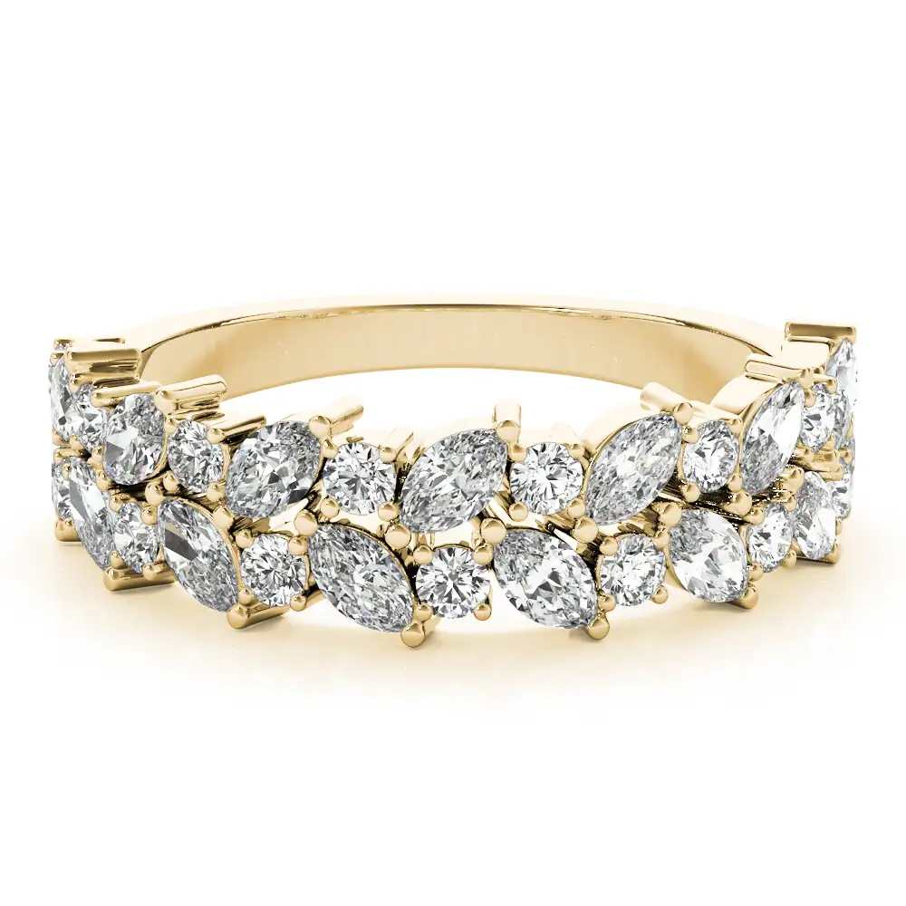 Alternating Marquise & Round 2-Row Band - Image 7