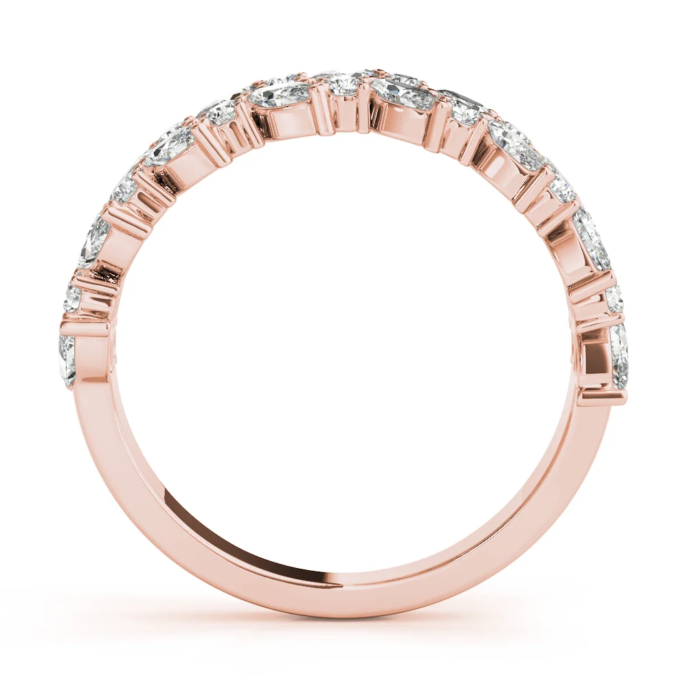 Alternating Marquise & Round 2-Row Band - Image 10
